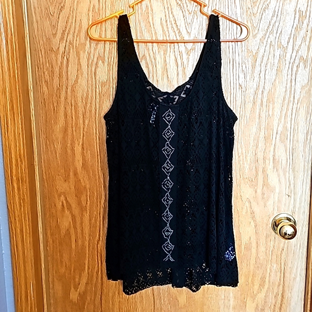 Studio Y black lace tank top